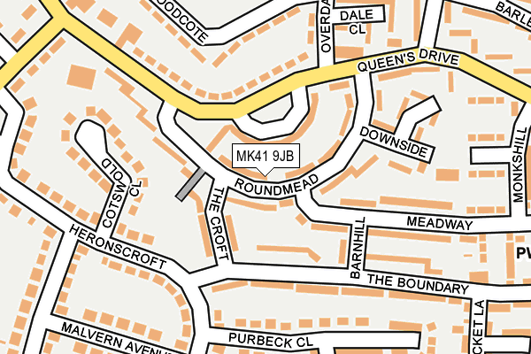 MK41 9JB map - OS OpenMap – Local (Ordnance Survey) MK41 9JB map - OS OpenMap – Local (Ordnance Survey)