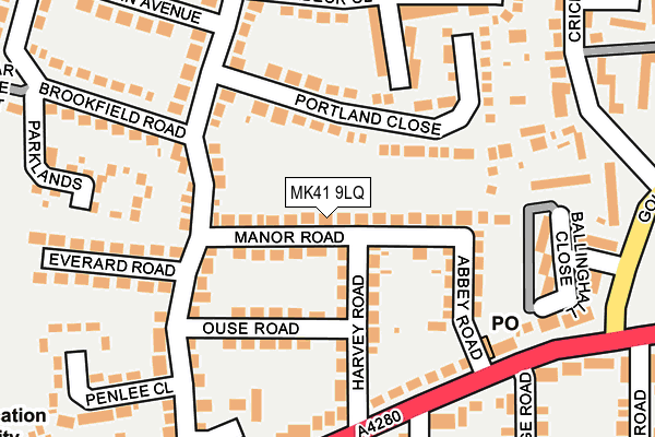 MK41 9LQ map - OS OpenMap – Local (Ordnance Survey) MK41 9LQ map - OS OpenMap – Local (Ordnance Survey)