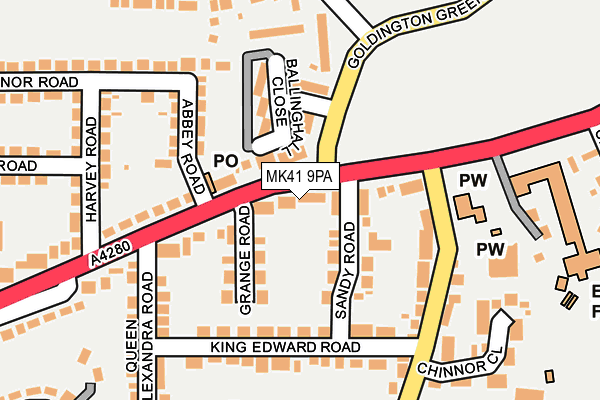 MK41 9PA map - OS OpenMap – Local (Ordnance Survey) MK41 9PA map - OS OpenMap – Local (Ordnance Survey)