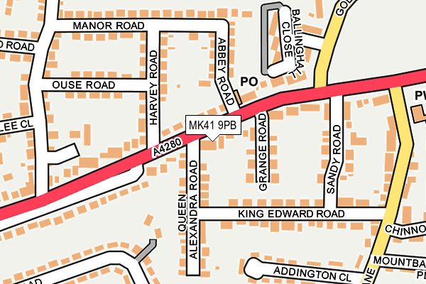 MK41 9PB map - OS OpenMap – Local (Ordnance Survey) MK41 9PB map - OS OpenMap – Local (Ordnance Survey)