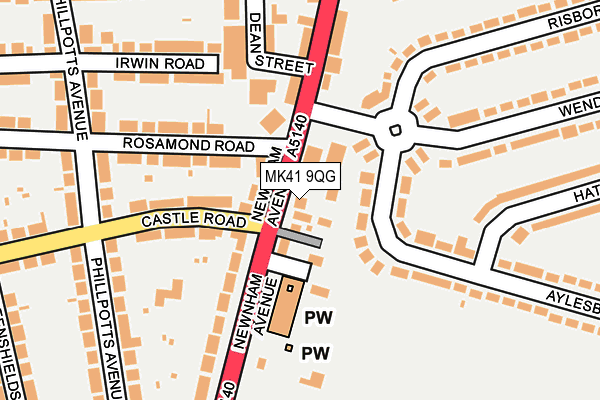 MK41 9QG map - OS OpenMap – Local (Ordnance Survey)