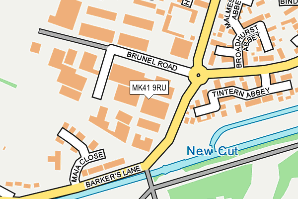 MK41 9RU map - OS OpenMap – Local (Ordnance Survey) MK41 9RU map - OS OpenMap – Local (Ordnance Survey)
