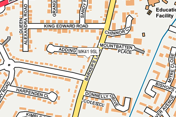 MK41 9SL map - OS OpenMap – Local (Ordnance Survey) MK41 9SL map - OS OpenMap – Local (Ordnance Survey)