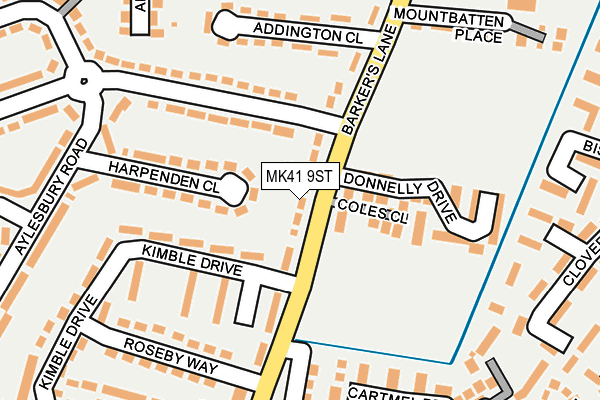 MK41 9ST map - OS OpenMap – Local (Ordnance Survey)