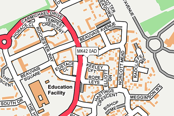 MK42 0AD map - OS OpenMap – Local (Ordnance Survey) MK42 0AD map - OS OpenMap – Local (Ordnance Survey)