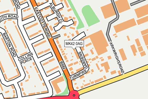 MK42 0AG map - OS OpenMap – Local (Ordnance Survey) MK42 0AG map - OS OpenMap – Local (Ordnance Survey)