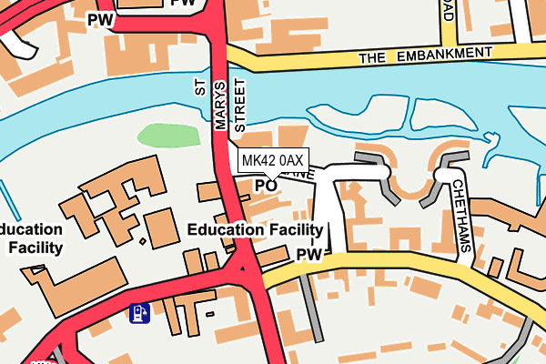 MK42 0AX map - OS OpenMap – Local (Ordnance Survey) MK42 0AX map - OS OpenMap – Local (Ordnance Survey)