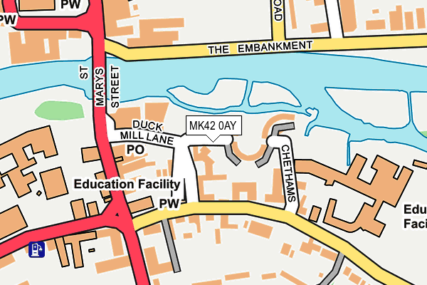 MK42 0AY map - OS OpenMap – Local (Ordnance Survey) MK42 0AY map - OS OpenMap – Local (Ordnance Survey)