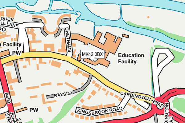 MK42 0BX map - OS OpenMap – Local (Ordnance Survey)