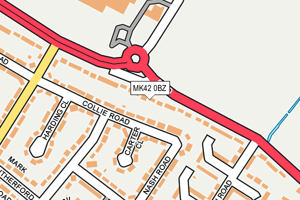 MK42 0BZ map - OS OpenMap – Local (Ordnance Survey)