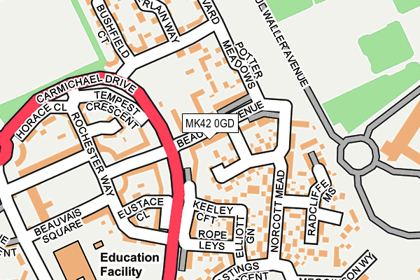 MK42 0GD map - OS OpenMap – Local (Ordnance Survey) MK42 0GD map - OS OpenMap – Local (Ordnance Survey)