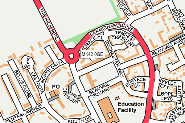 MK42 0GE map - OS OpenMap – Local (Ordnance Survey) MK42 0GE map - OS OpenMap – Local (Ordnance Survey)