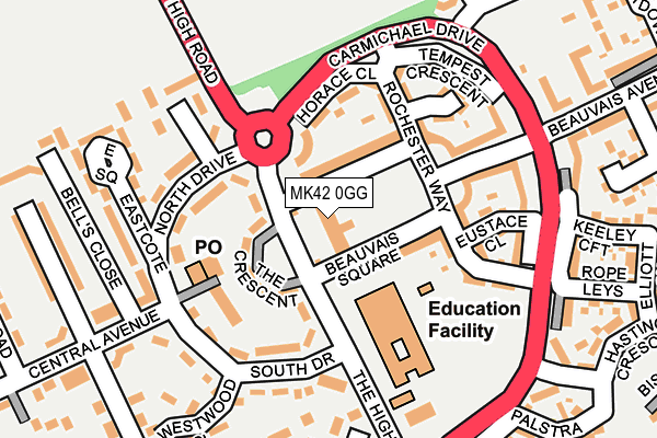 MK42 0GG map - OS OpenMap – Local (Ordnance Survey) MK42 0GG map - OS OpenMap – Local (Ordnance Survey)