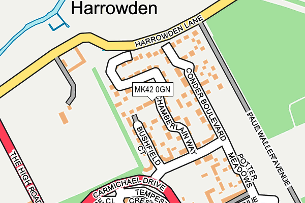 MK42 0GN map - OS OpenMap – Local (Ordnance Survey)