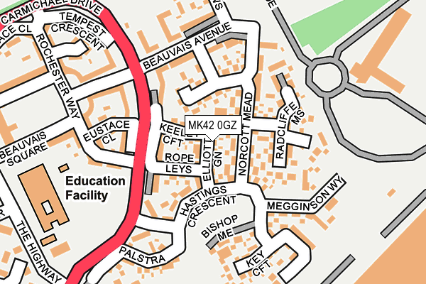 MK42 0GZ map - OS OpenMap – Local (Ordnance Survey) MK42 0GZ map - OS OpenMap – Local (Ordnance Survey)