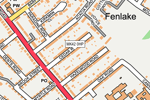 MK42 0HP map - OS OpenMap – Local (Ordnance Survey) MK42 0HP map - OS OpenMap – Local (Ordnance Survey)