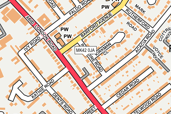 MK42 0JA map - OS OpenMap – Local (Ordnance Survey) MK42 0JA map - OS OpenMap – Local (Ordnance Survey)