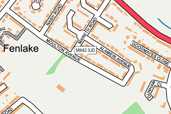 MK42 0JD map - OS OpenMap – Local (Ordnance Survey) MK42 0JD map - OS OpenMap – Local (Ordnance Survey)