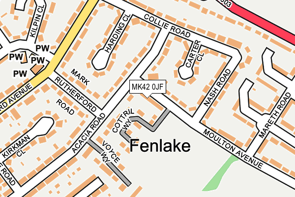 MK42 0JF map - OS OpenMap – Local (Ordnance Survey) MK42 0JF map - OS OpenMap – Local (Ordnance Survey)