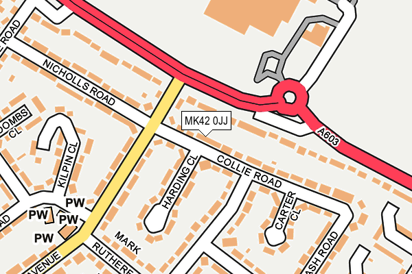 MK42 0JJ map - OS OpenMap – Local (Ordnance Survey)