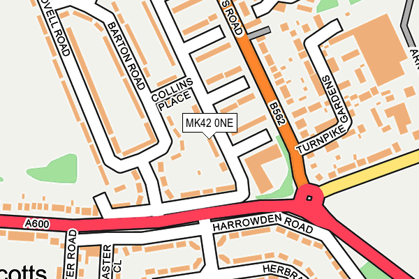 MK42 0NE map - OS OpenMap – Local (Ordnance Survey)