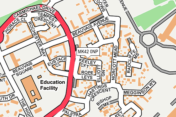 MK42 0NP map - OS OpenMap – Local (Ordnance Survey) MK42 0NP map - OS OpenMap – Local (Ordnance Survey)