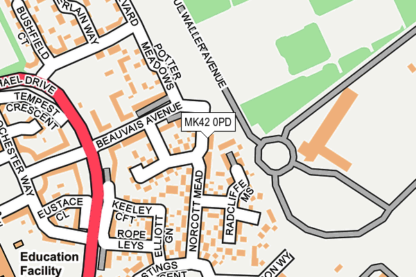 MK42 0PD map - OS OpenMap – Local (Ordnance Survey) MK42 0PD map - OS OpenMap – Local (Ordnance Survey)