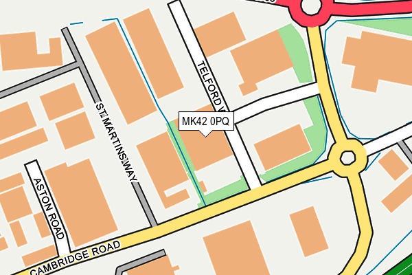 MK42 0PQ map - OS OpenMap – Local (Ordnance Survey)