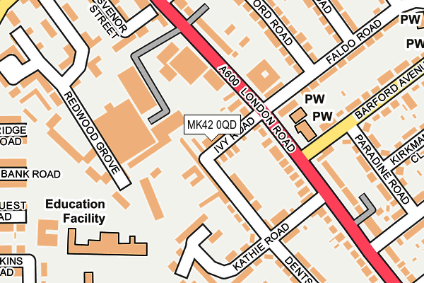 MK42 0QD map - OS OpenMap – Local (Ordnance Survey) MK42 0QD map - OS OpenMap – Local (Ordnance Survey)