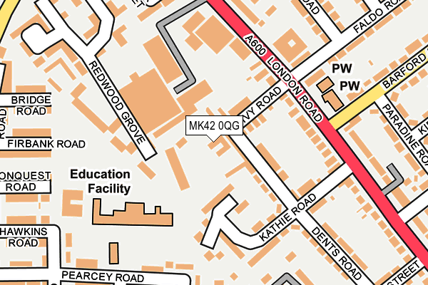 MK42 0QG map - OS OpenMap – Local (Ordnance Survey) MK42 0QG map - OS OpenMap – Local (Ordnance Survey)