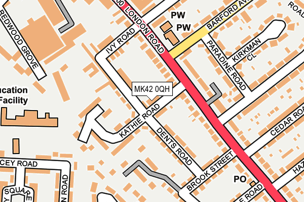 MK42 0QH map - OS OpenMap – Local (Ordnance Survey)