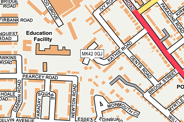 MK42 0QJ map - OS OpenMap – Local (Ordnance Survey)