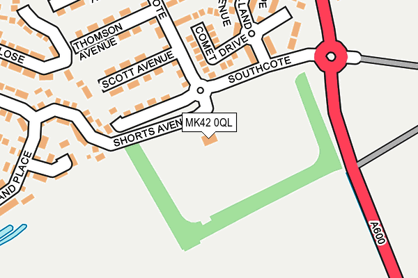 MK42 0QL map - OS OpenMap – Local (Ordnance Survey) MK42 0QL map - OS OpenMap – Local (Ordnance Survey)