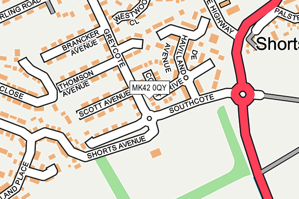 MK42 0QY map - OS OpenMap – Local (Ordnance Survey) MK42 0QY map - OS OpenMap – Local (Ordnance Survey)