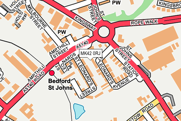 MK42 0RJ map - OS OpenMap – Local (Ordnance Survey)