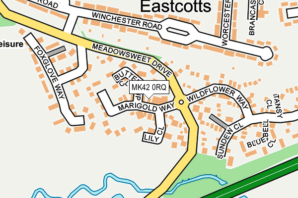 MK42 0RQ map - OS OpenMap – Local (Ordnance Survey)