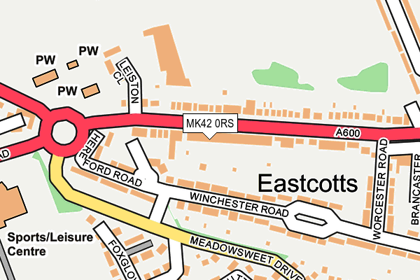 MK42 0RS map - OS OpenMap – Local (Ordnance Survey)