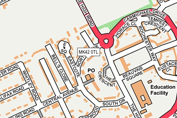 MK42 0TL map - OS OpenMap – Local (Ordnance Survey) MK42 0TL map - OS OpenMap – Local (Ordnance Survey)