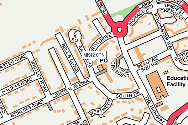 MK42 0TN map - OS OpenMap – Local (Ordnance Survey) MK42 0TN map - OS OpenMap – Local (Ordnance Survey)