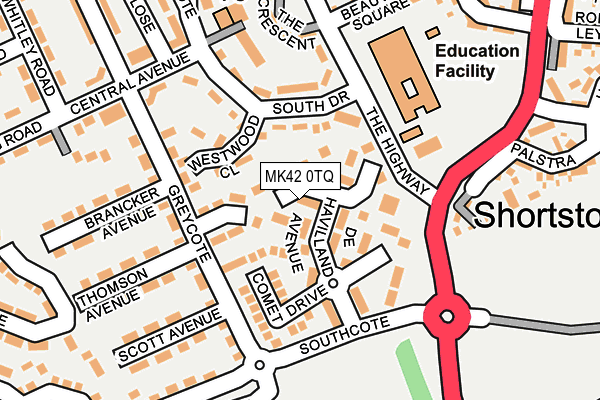 MK42 0TQ map - OS OpenMap – Local (Ordnance Survey)