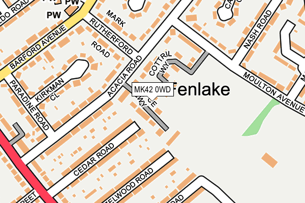 MK42 0WD map - OS OpenMap – Local (Ordnance Survey) MK42 0WD map - OS OpenMap – Local (Ordnance Survey)