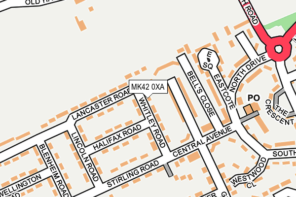 MK42 0XA map - OS OpenMap – Local (Ordnance Survey) MK42 0XA map - OS OpenMap – Local (Ordnance Survey)