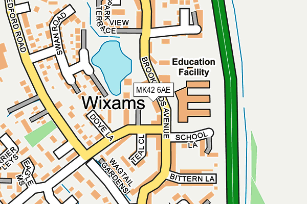 MK42 6AE map - OS OpenMap – Local (Ordnance Survey)