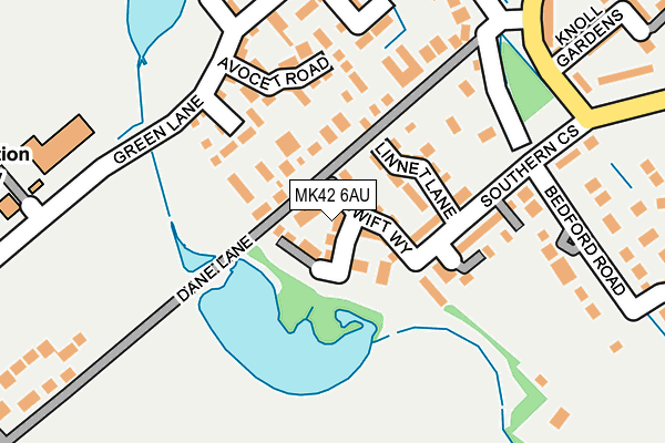 MK42 6AU map - OS OpenMap – Local (Ordnance Survey)