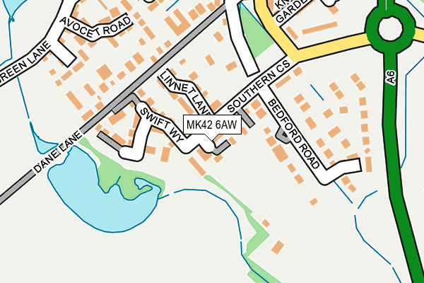 MK42 6AW map - OS OpenMap – Local (Ordnance Survey) MK42 6AW map - OS OpenMap – Local (Ordnance Survey)