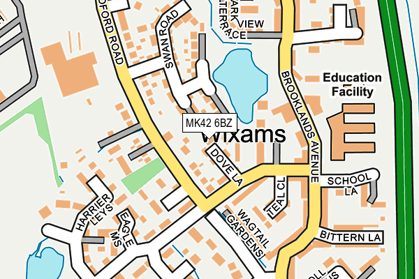 MK42 6BZ map - OS OpenMap – Local (Ordnance Survey)