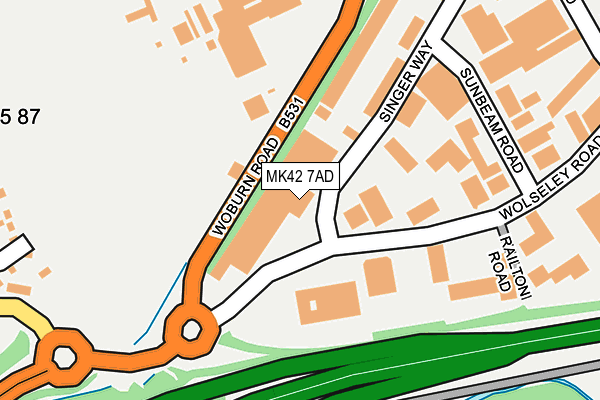MK42 7AD map - OS OpenMap – Local (Ordnance Survey) MK42 7AD map - OS OpenMap – Local (Ordnance Survey)