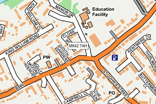 MK42 7AH map - OS OpenMap – Local (Ordnance Survey) MK42 7AH map - OS OpenMap – Local (Ordnance Survey)