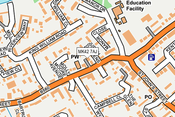 MK42 7AJ map - OS OpenMap – Local (Ordnance Survey) MK42 7AJ map - OS OpenMap – Local (Ordnance Survey)