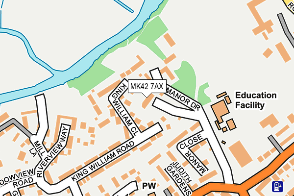 MK42 7AX map - OS OpenMap – Local (Ordnance Survey) MK42 7AX map - OS OpenMap – Local (Ordnance Survey)